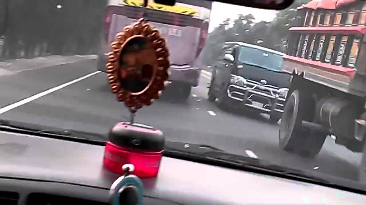 Thrilling car driving in Jamuna bridge approaching road