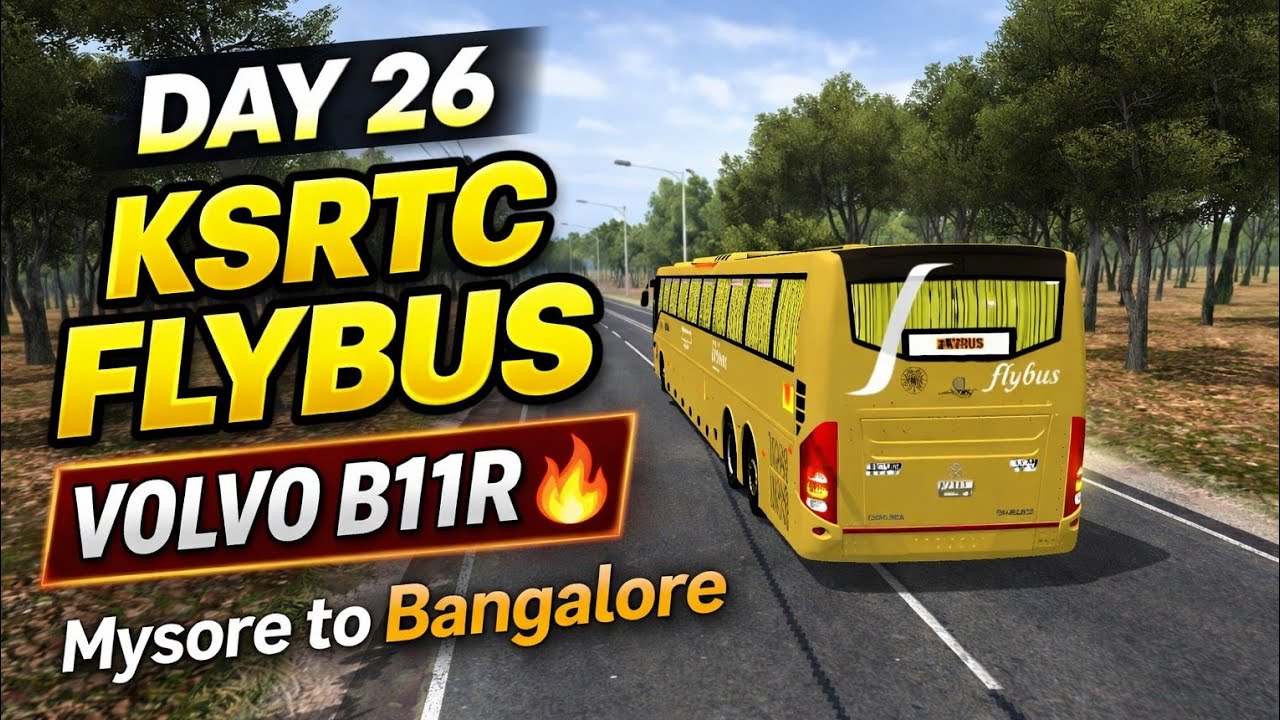 Mysore to Bangalore KSRTC Flybus Volvo B11R 🚍 Full Journey | BUSSID Gameplay India