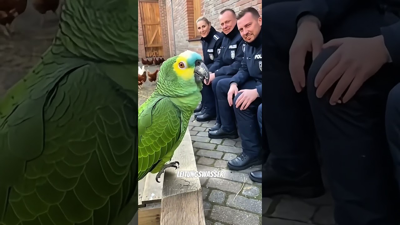 Papagei erz&auml;hlt einen Witz der Polizei 😂🦜🚔 #papagei #witz #polizei