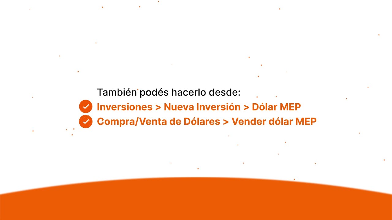 &iquest;C&oacute;mo vender D&oacute;lar MEP desde Online Banking?