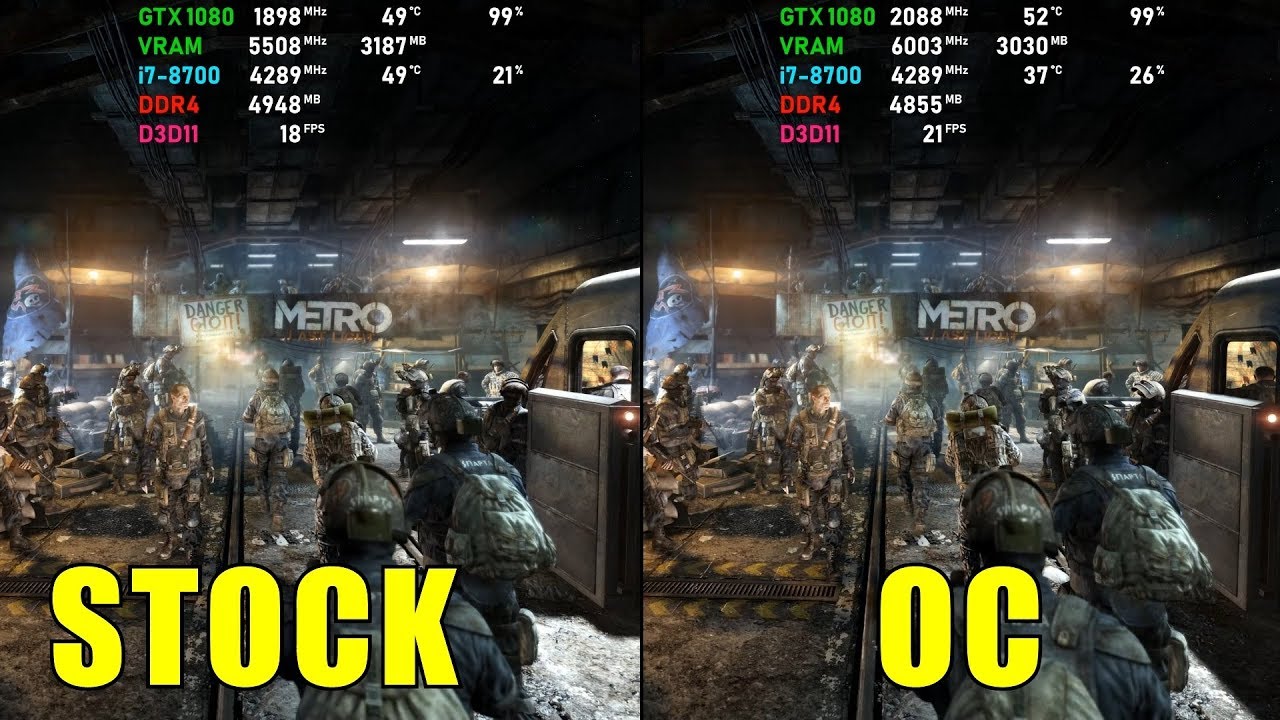 MSI GAMING X+ GTX 1080: STOCK vs OVERCLOCK