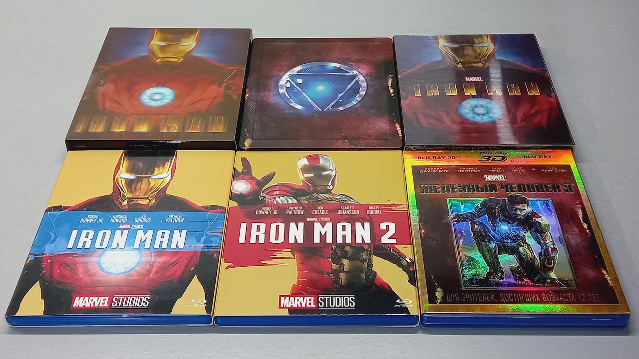 ЖЕЛЕЗНЫЙ ЧЕЛОВЕК - Трилогия - Blu-ray - (2008 - 2013) - IRON MAN - Steelbook - KIMCHIDVD - BLUFANS