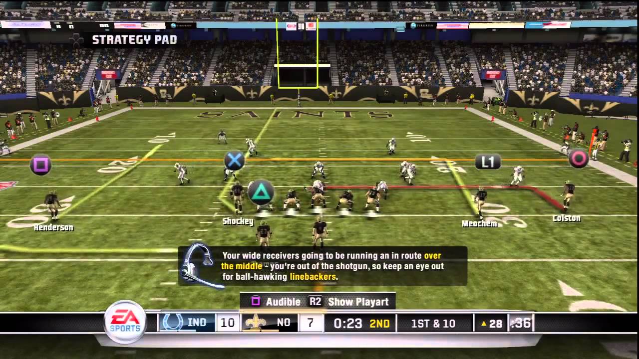 Madden NFL 11 Gameplay - New Orleans Saints vs Indianapolis Colts Super Bowl Remake