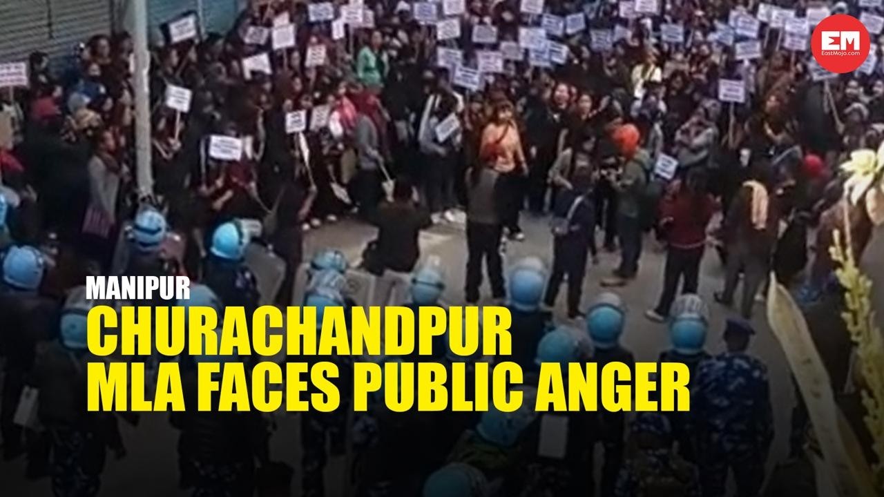 Manipur: Women stage protest outside MLA LM Khaute&rsquo;s residence in Churachandpur