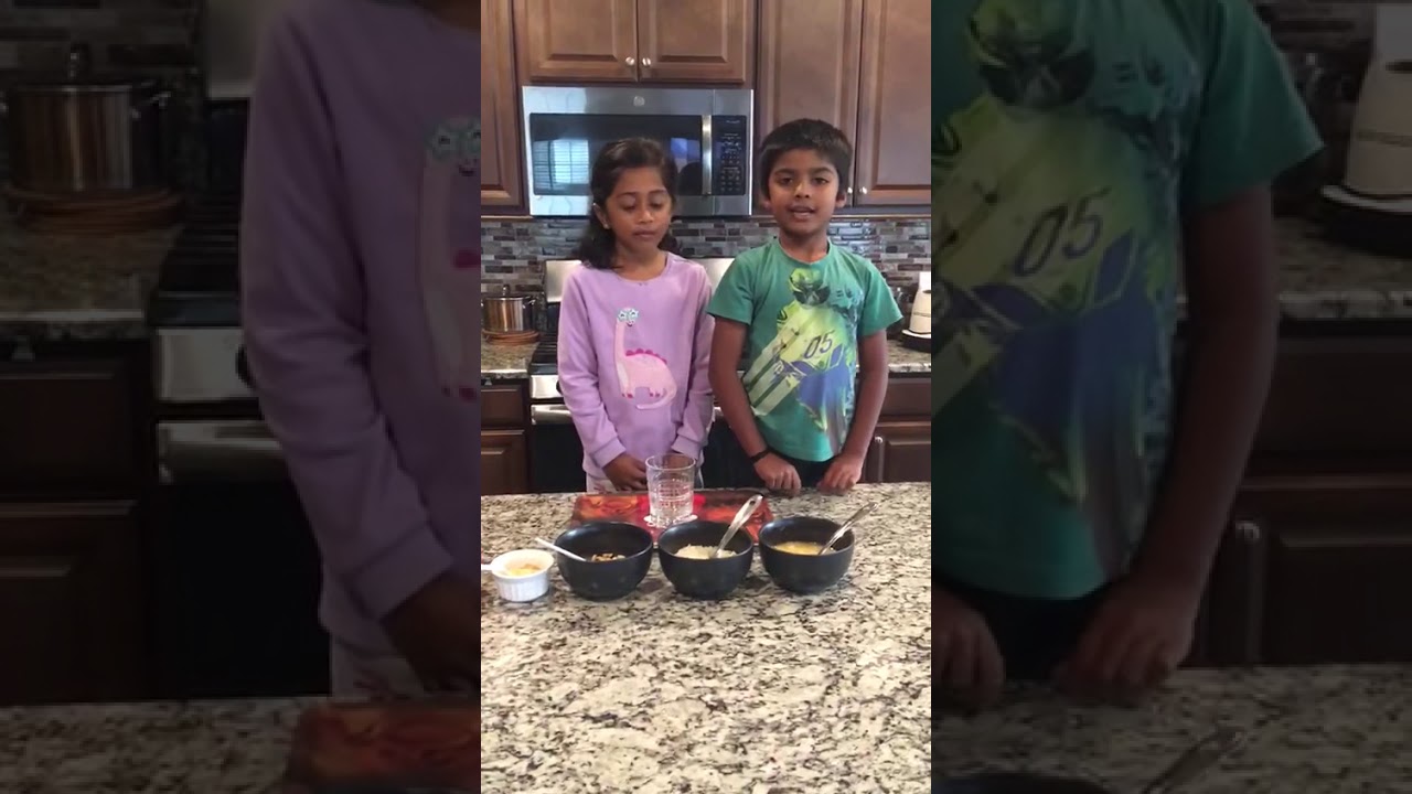 Ashvi and Yashin making Avil milk