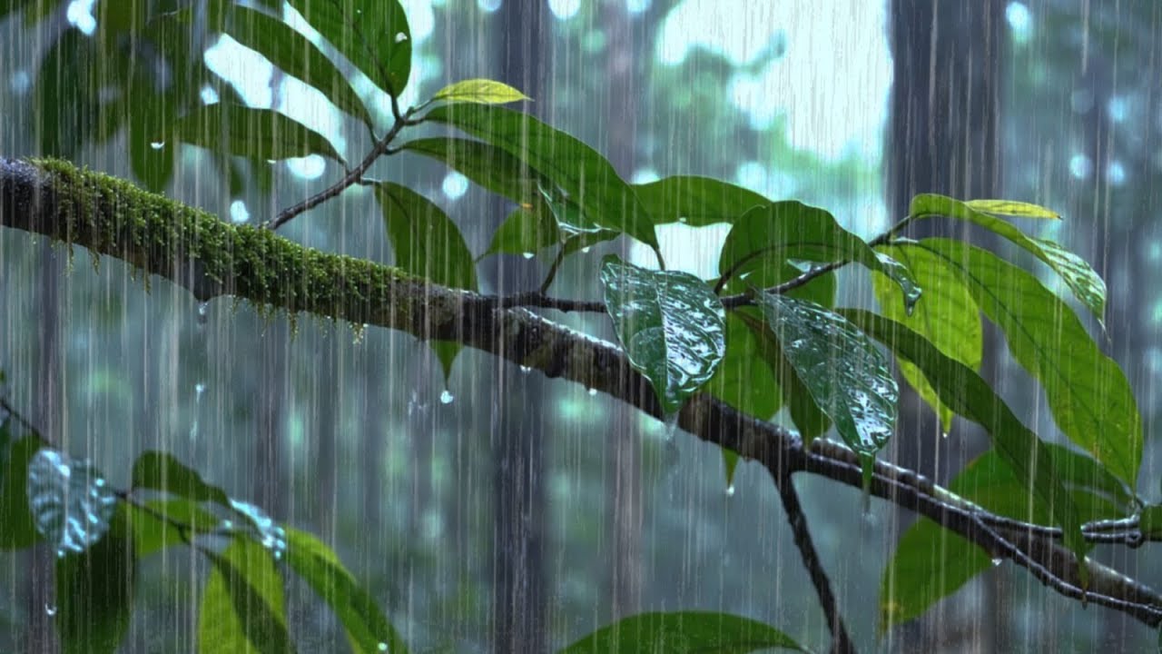 Deep Forest Rain at Night 🌲 Rain Sounds for Sleeping Instantly | No Noise Nature Ambience