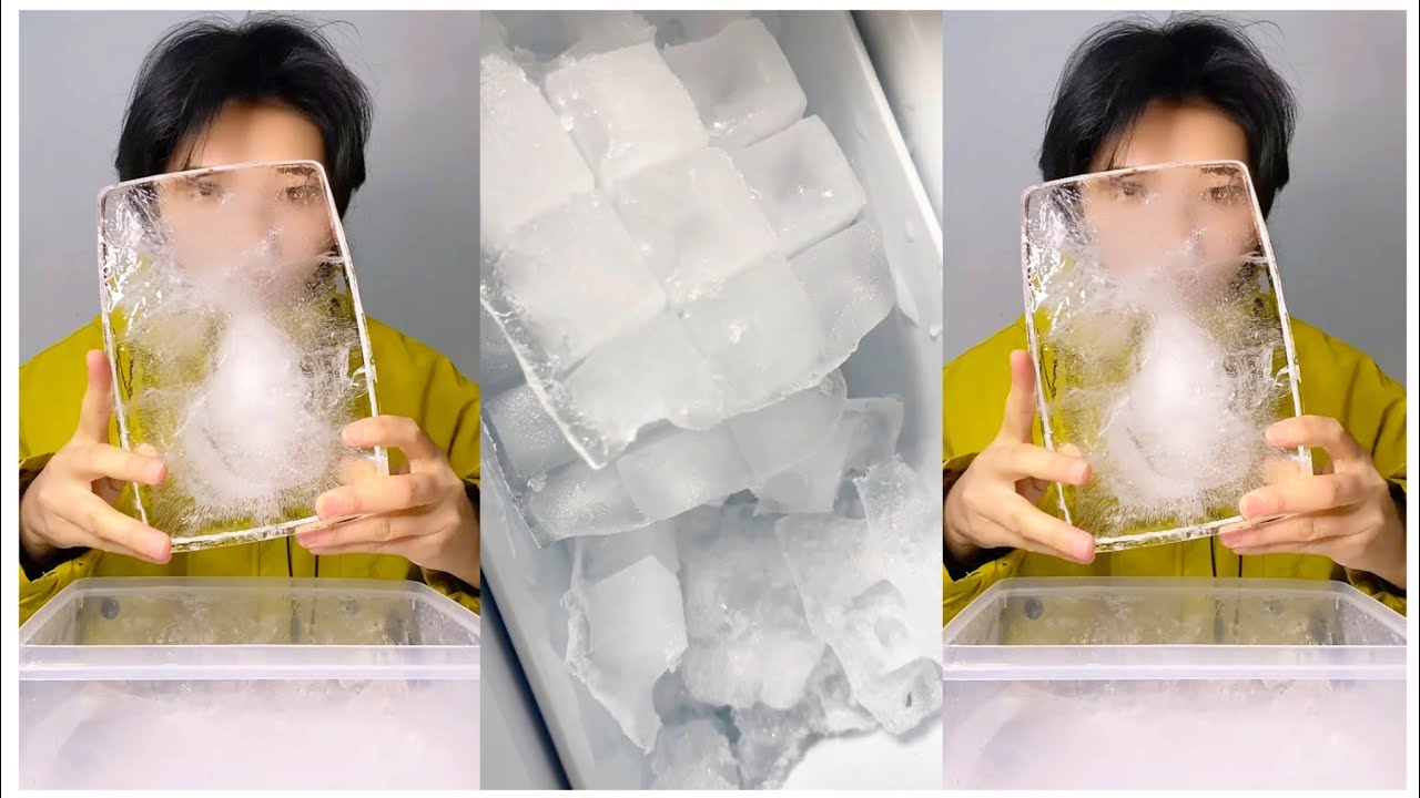 ASMR HARD ICE EATING / THIN ICE / CRUSHED ICE