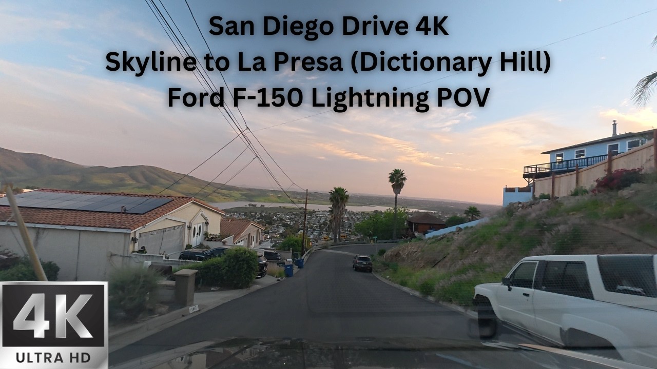 San Diego Drive 4K | Skyline to La Presa (Dictionary Hill) | Ford F-150 Lightning POV