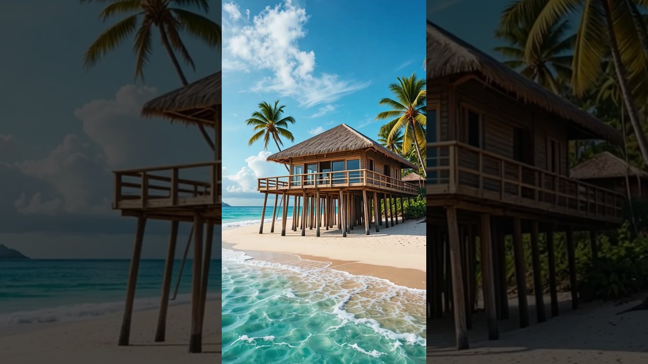 Most Beautiful Stilt House Ever! 😍 Tropical Beach Escape