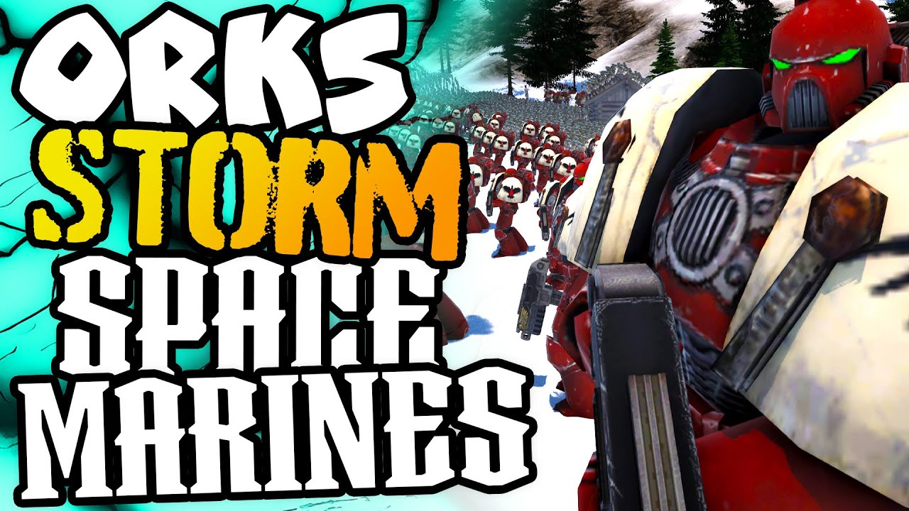 ORK WAAGH swarms SPACE MARINE defence! | Warhammer 40k UEBS2