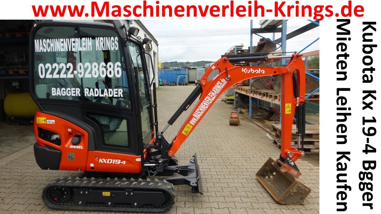 Kubota Kx 019-4 kx 018 Minibagger mieten Erklärung Unterweisung Siegburg Meckenheim Euskirchen Brühl
