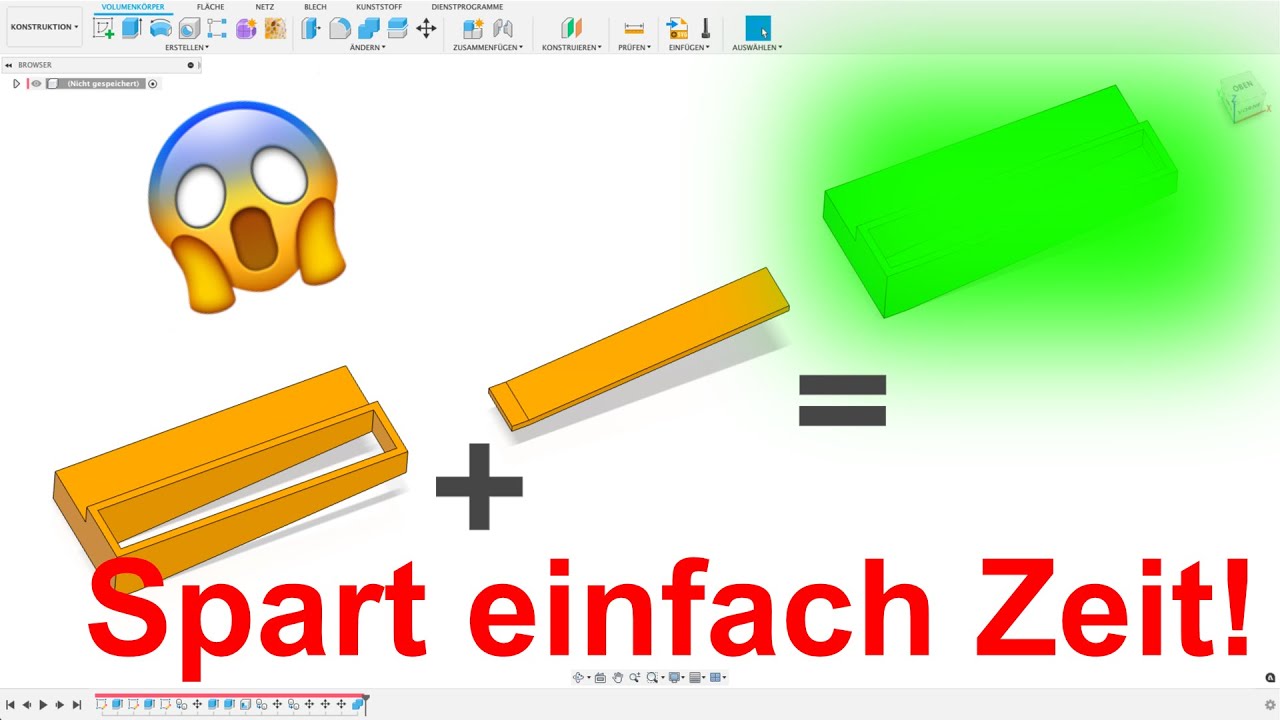 Wie genial Körper kombinieren doch ist! Fusion 360 Tutorial Deutsch CAD