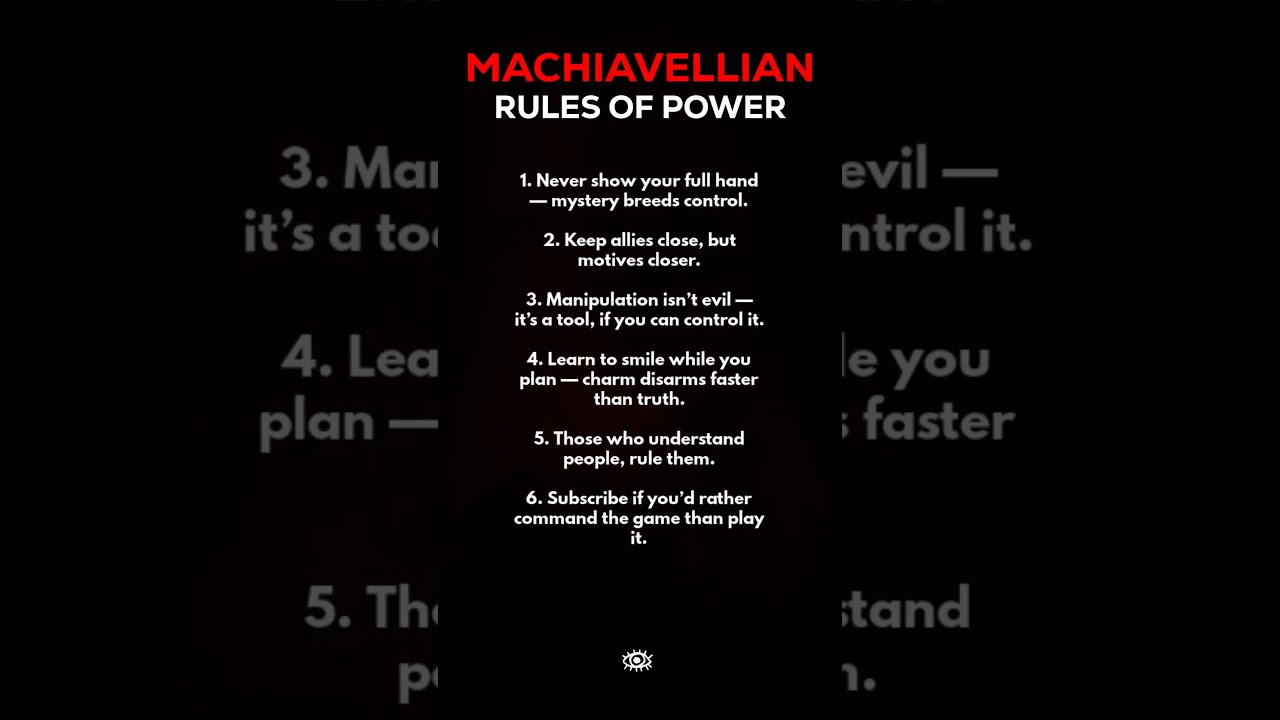 Machiavellian's Rules of Power ☠️👇 #viral #psycholgyfacts
