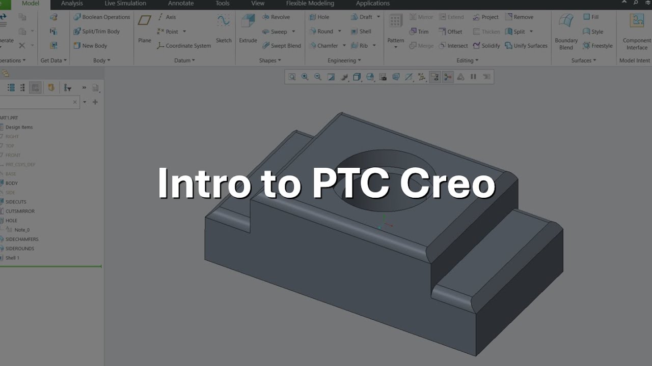 Intro to PTC Creo: Modeling a Simple Bracket