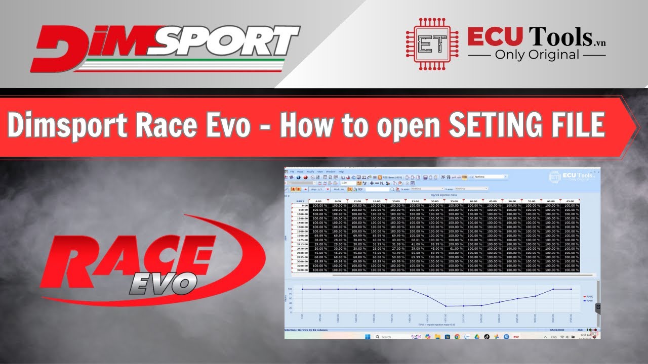 Dimsport Race Evo - How to open SETING FILE  | ECUTools Vietnam