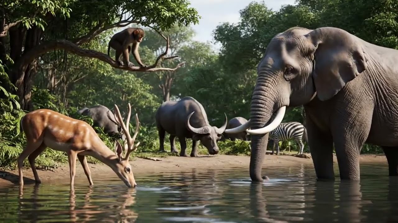 Jungle King Lion Story | 3D Cartoon Animal Story | Powerful Lion Hunting Scene