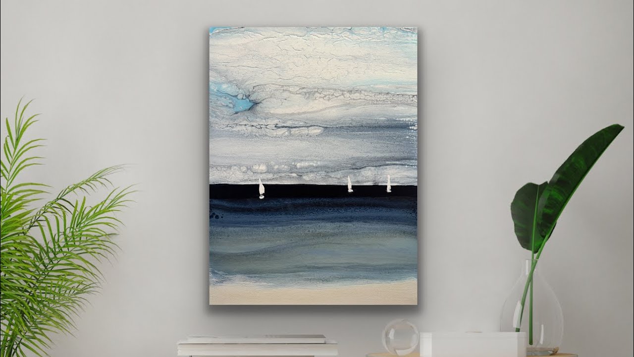 Achieve Stunning Beach Landscape with Fluid Art | ACRYLIC POURING TUTORIAL