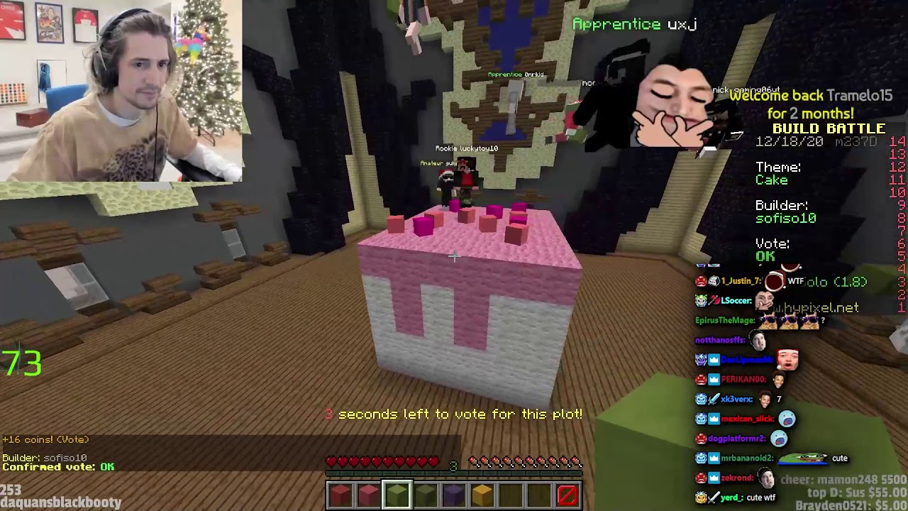 xQc Plays Hypixel Build Battle (Minecraft)