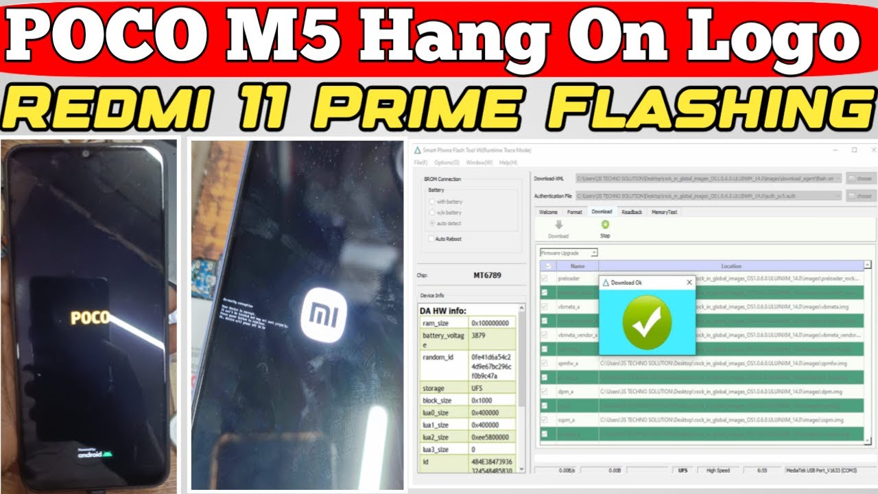 POCO M5 dm-verity corruption fix 100% | Redmi 11 Prime flashing | product ROCK Flashing 100% Tested