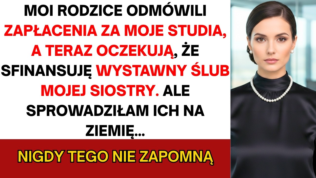 Rodzice Odmówili Opłacenia Moich Studiów—Teraz Oczekują, Że Sfinansuję Wystawne Wesele Siostry.....
