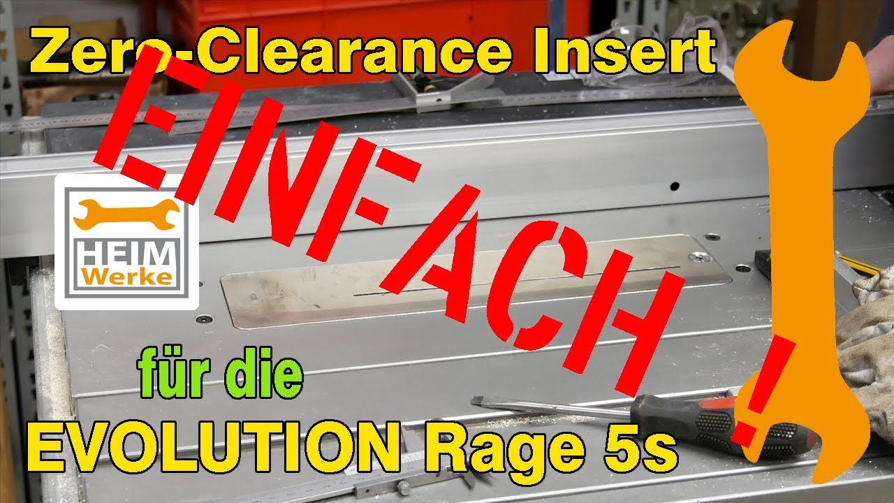 Zero-Clearance Insert für die EVOLUTION Rage 5s aus Alu super schnell gemacht