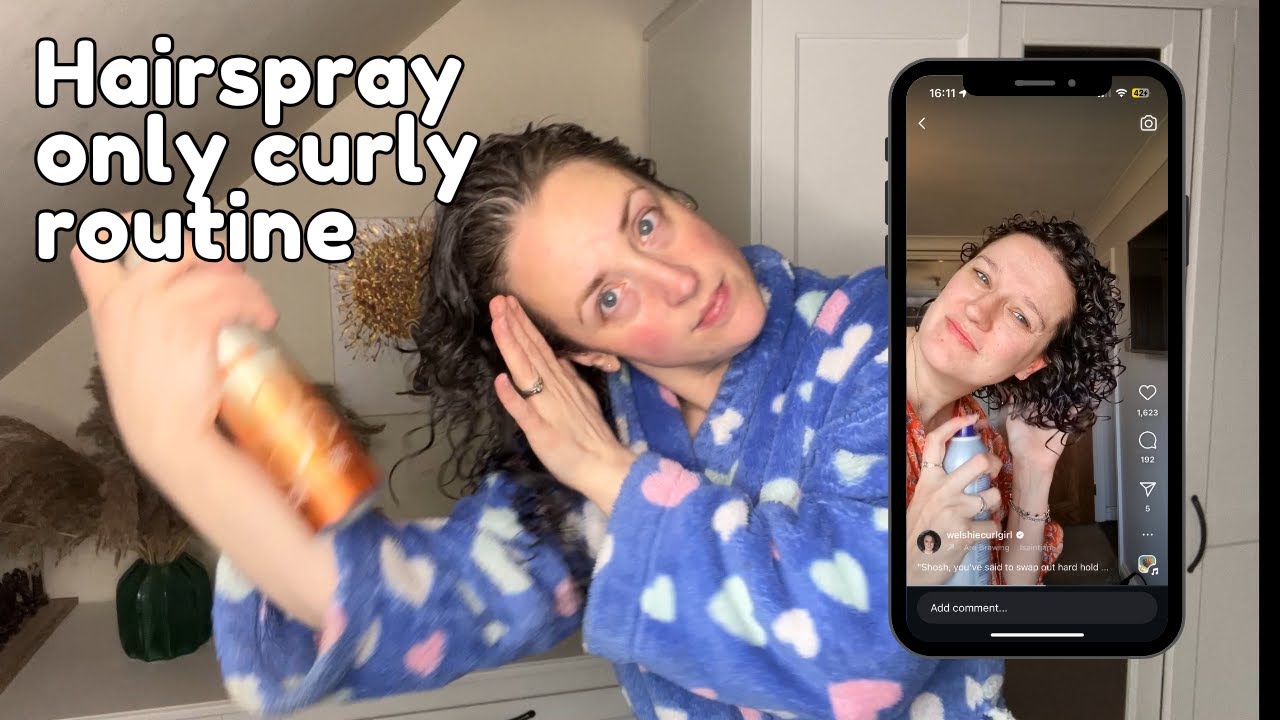 No conditioner, only hairspray on my curly hair? Trying Welshiecurlgirl's routine