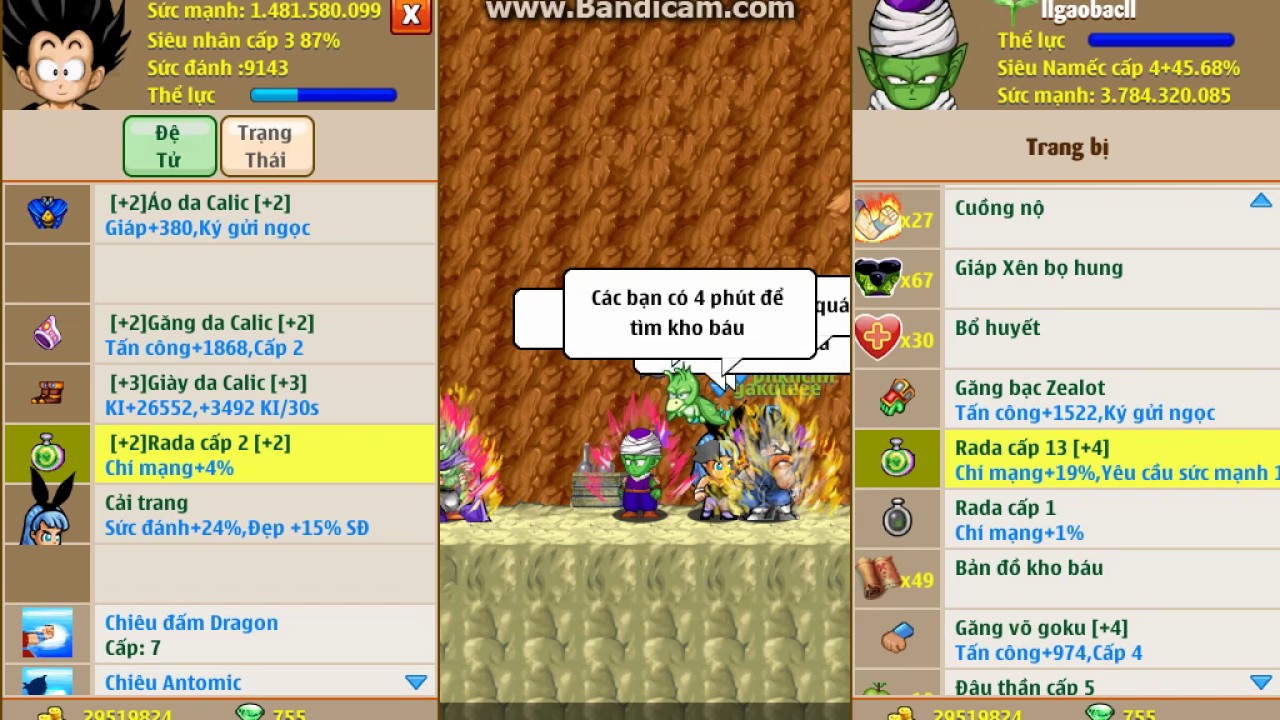 Ngọc rồng online | Mở skill 3 đệ tử | gakuteee ☆