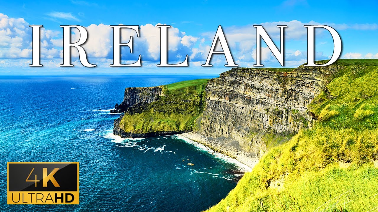 FLYING OVER IRELAND (4K UHD) - Relaxing Music Along With Beautiful Nature Videos - Ultra HD Videos