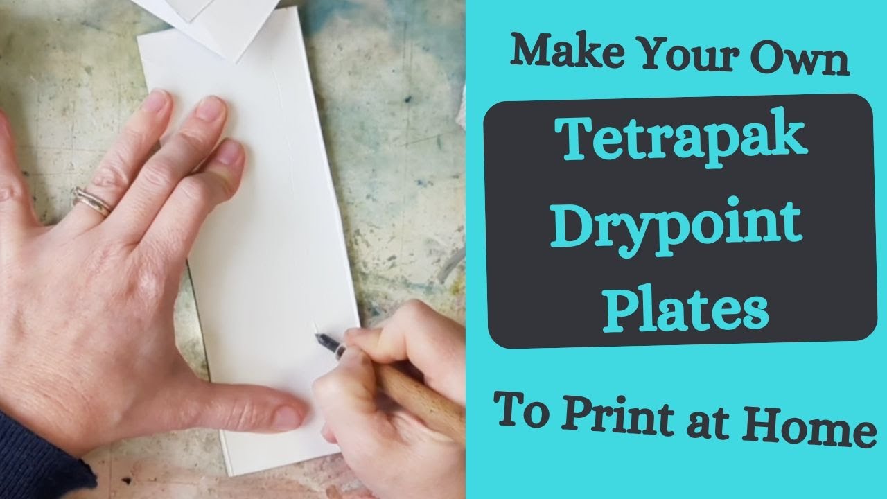 Ручная печать пейзажного искусства с помощью пластин Tetrapak Drypoint