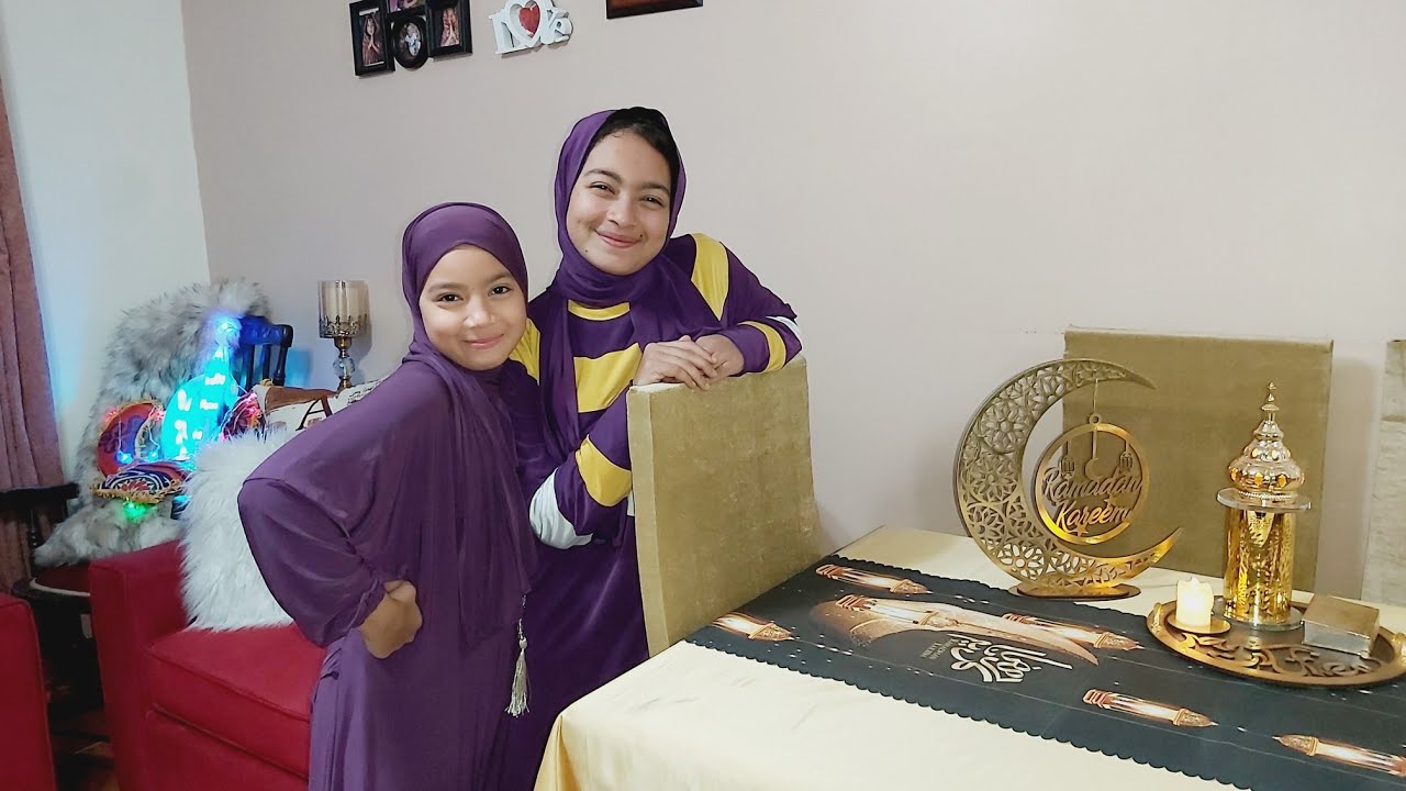 علقنا زينة رمضان🎉⭐🌜ولبسنا الاسدلات الجديدة👘اهلا رمضان🕌