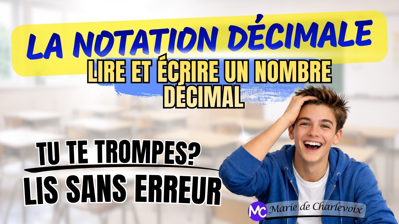 La notation décimale,  Cours 39 ✔ CAHIER D'EXERCICES et D'ÉVALUATIONS sur Marie de Charlevoix 😃