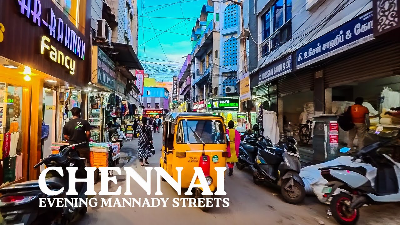 Chennai Mannady Street | Around Parry's Corner [4K]