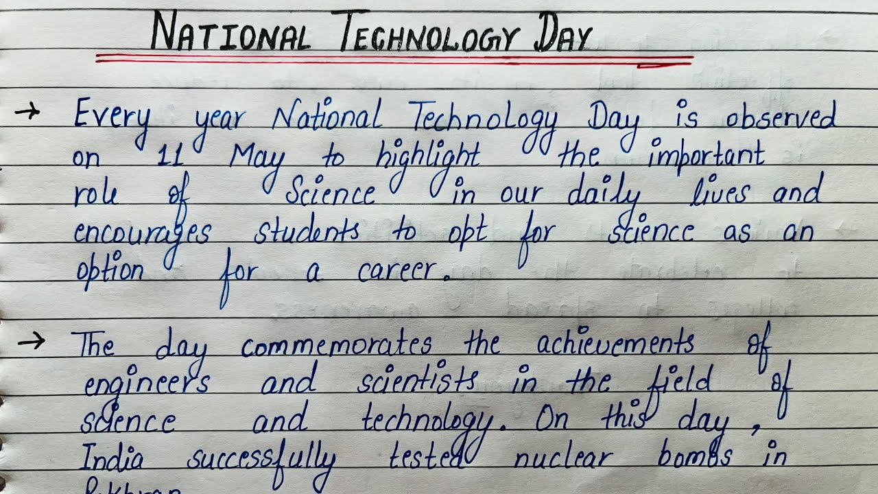 National Technology Day | Speech on National Technology Day | Short Essay on National Technology Day
