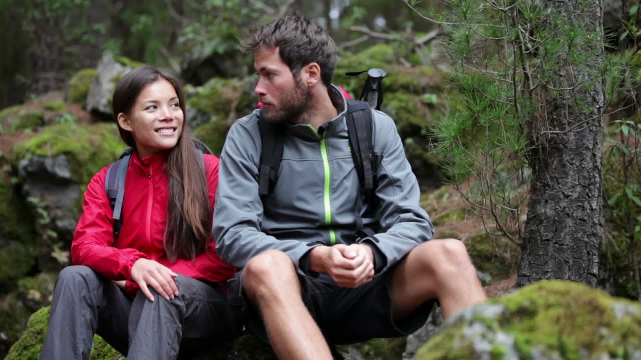 Young Couple Hiking. Stock Footage