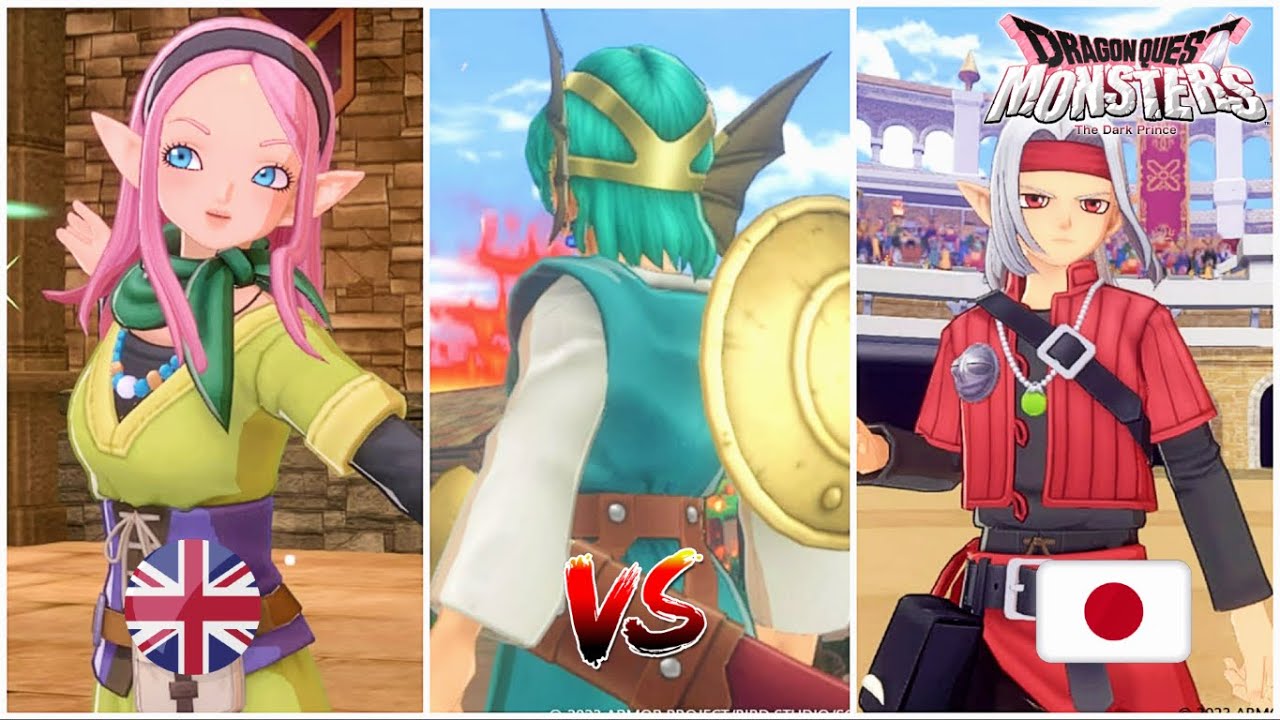 ENGLISH vs JAPANESE Voice Comparison -  Dragon Quest Monsters: The Dark Prince