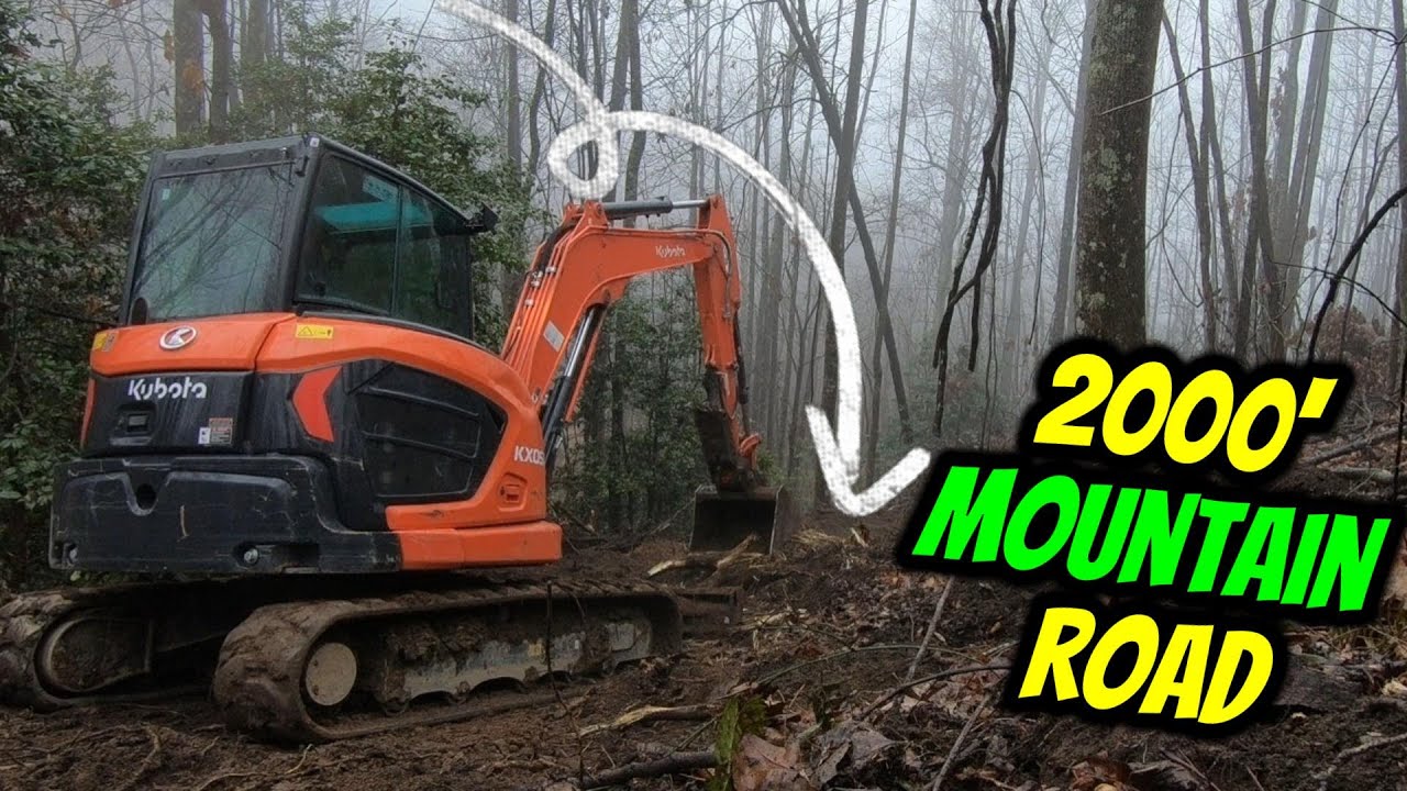 Building 2000' Mountain Road with Kubota KX057-5 (Day 1)