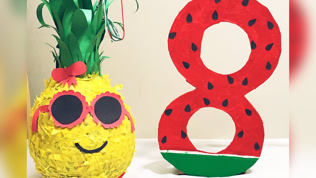 Pineapple Pinata Birthday Party Fun| DIY Birthday Decorations