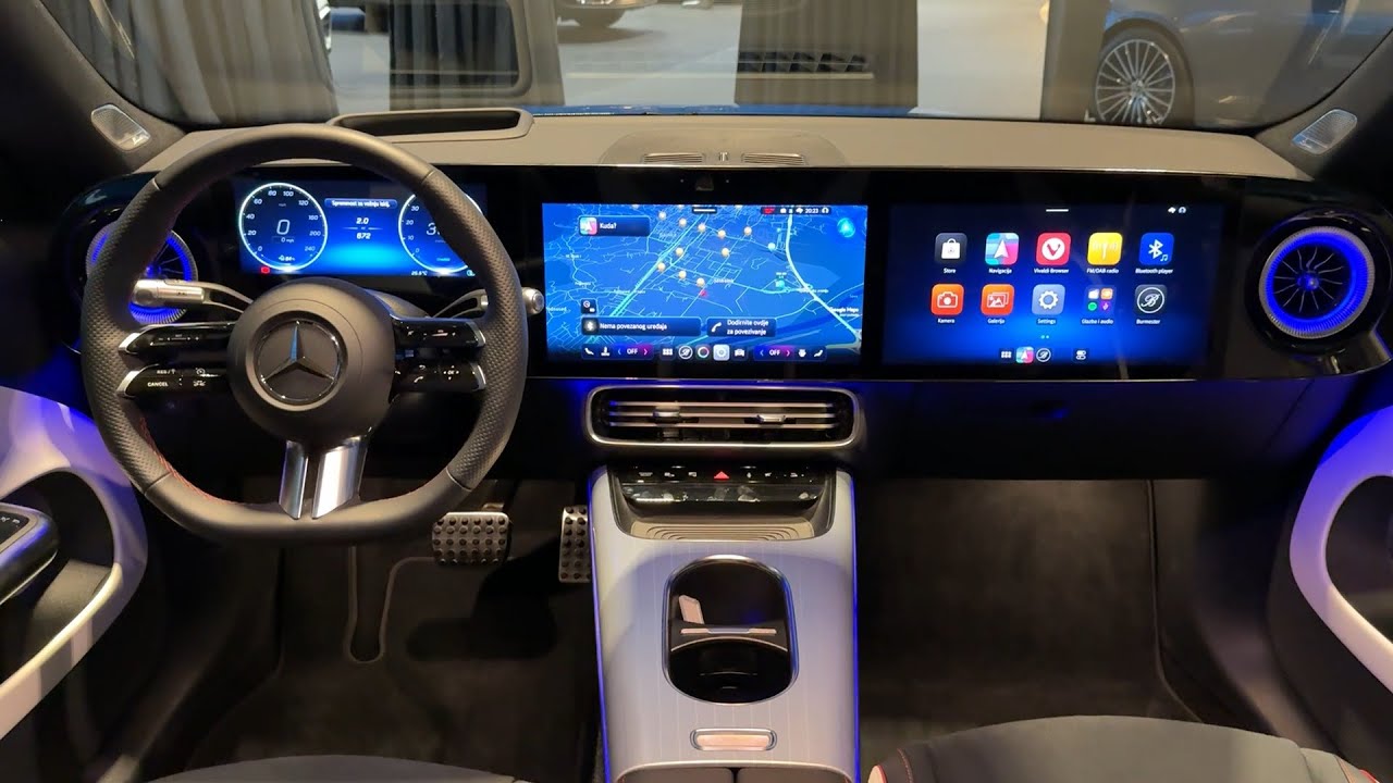 MERCEDES CLA 2026 - impressive AMBIENT lights & 3 SCREENS