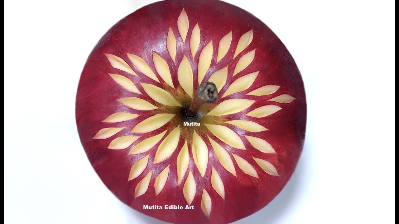 Apple | Christmas | Simple Decorating Pattern | Beginners Lesson 158 | Mutita Art Of Fruit & Vegetab