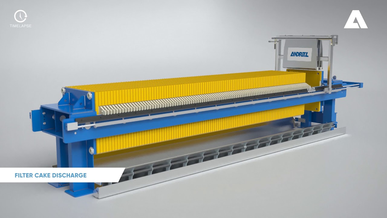 ANDRITZ membrane sidebar filter press with cloth washing device (operating principle)