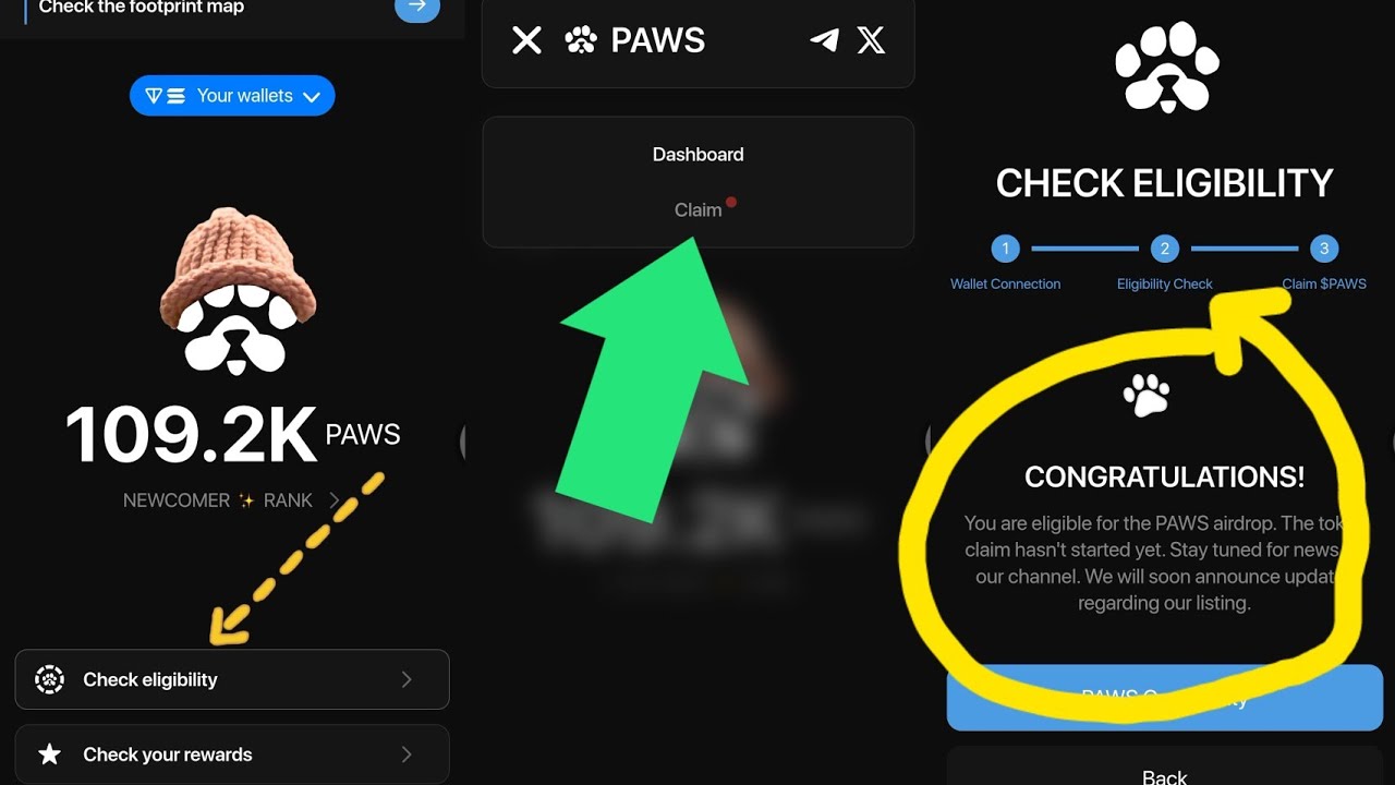 How to check PAWS Eligibility and Claim Tokens | PAWS Telegram Airdrop