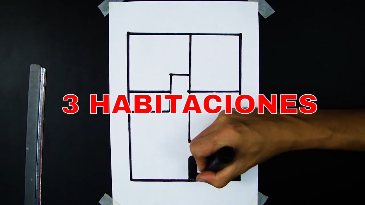 PLANO DE CASA DE 3 HABITACIONES