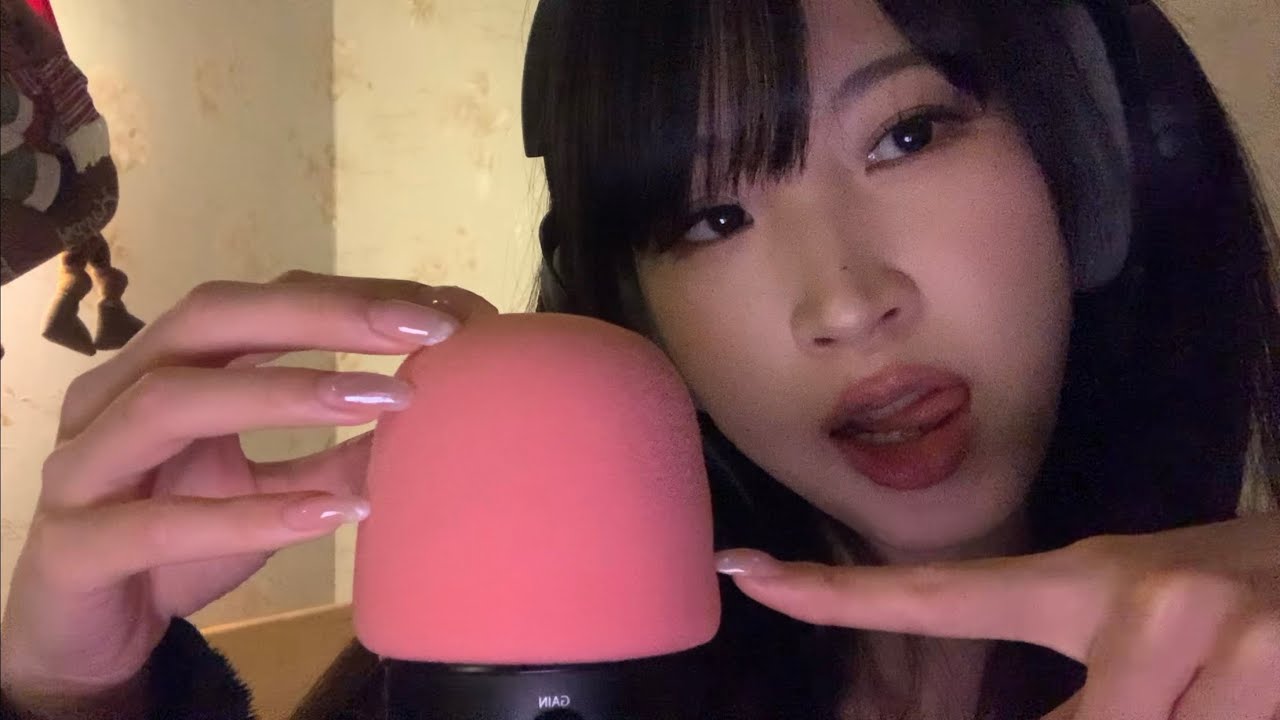 ASMR 1hr Mic Scratching foam cover with mouth sounds