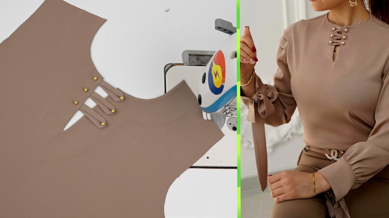 sewTrending Blouse Neck Design Sewing Tips and Tricks: Cutting and Sewing the Buttoned Slit Neck