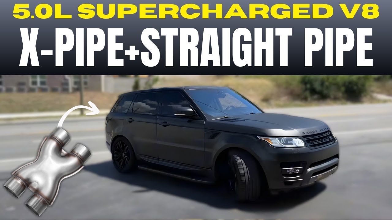 Range Rover Sport 2017 года выпуска, 5,0 л, двигатель V8 с турбонаддувом, X-Pipe и прямыми выхлоп...