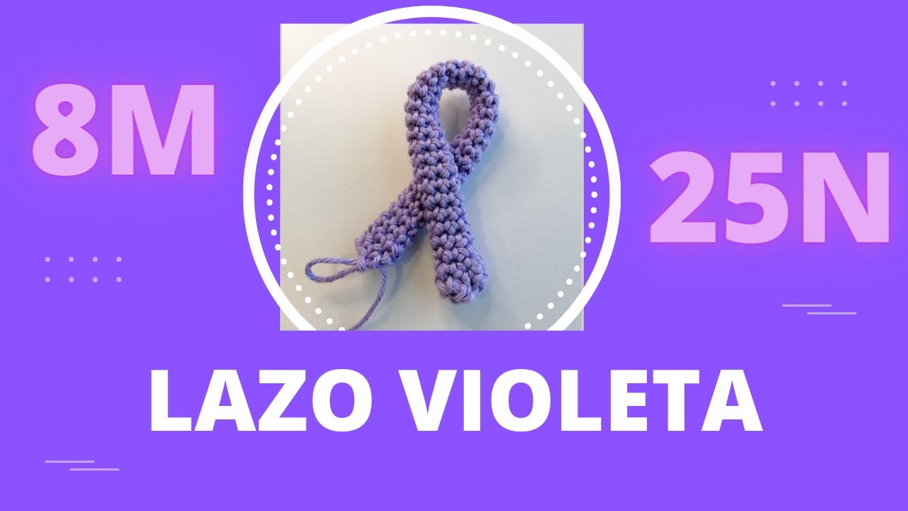 ¿Cómo tejer un lazo violeta? violencia de género | 8M | 25N | Crochet | Amigurumi | Knit | Mujer |