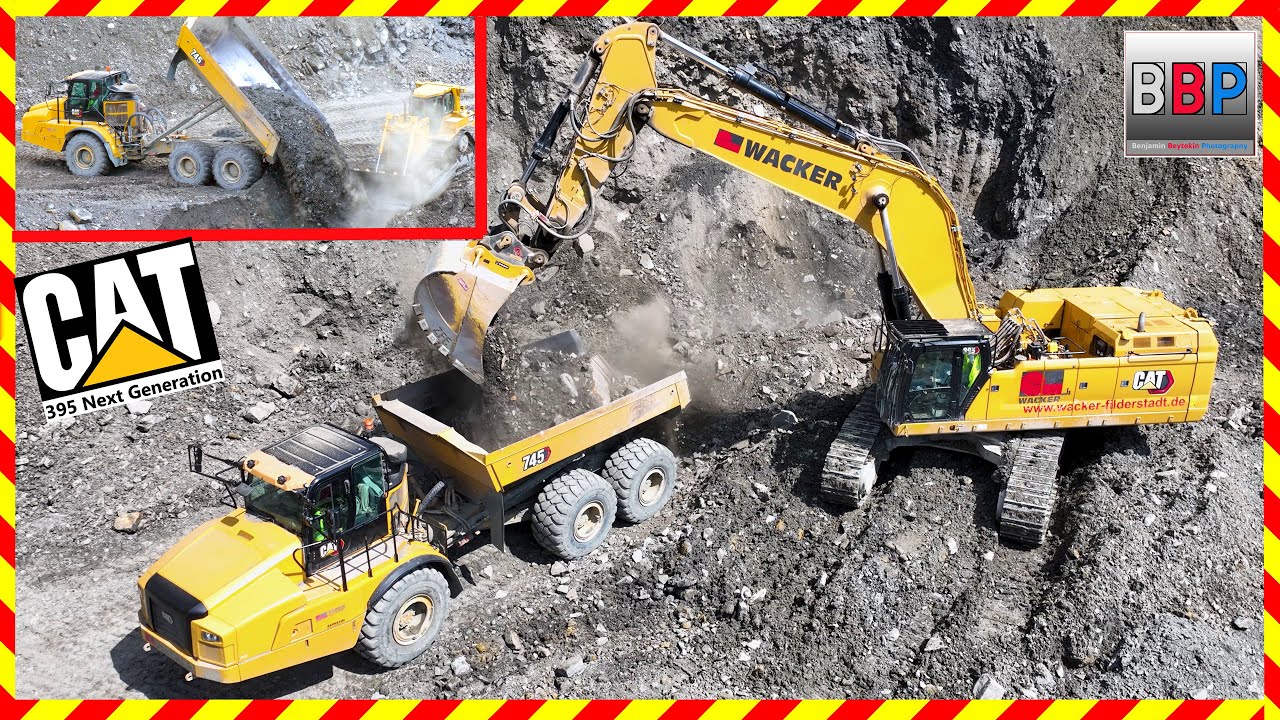 🤓 CAT 395, 745, D6T XL - Quarry, 2024. #4  #caterpillar #excavator