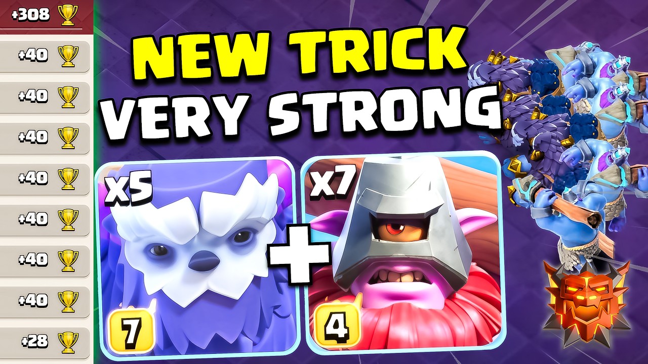 New Yeti Throwers Attack Strategy | TH18 Best Attack in (Clash of Clans)