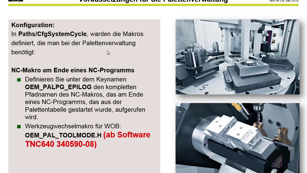 Palettenverwaltung auf der TNC 640 | Heidenahin